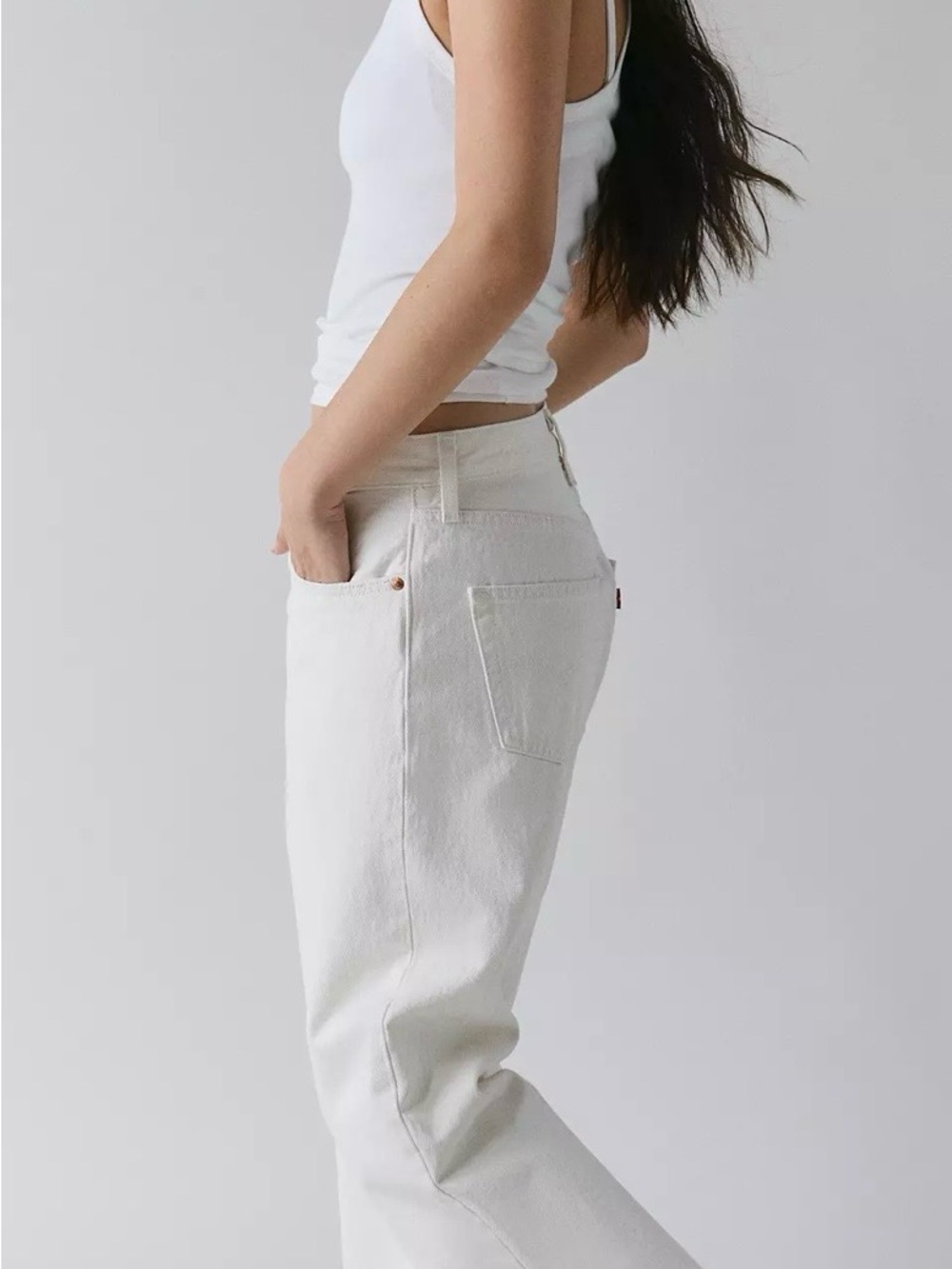 Levi's White Straight Leg Jeans